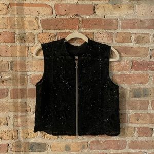 Black beaded vest